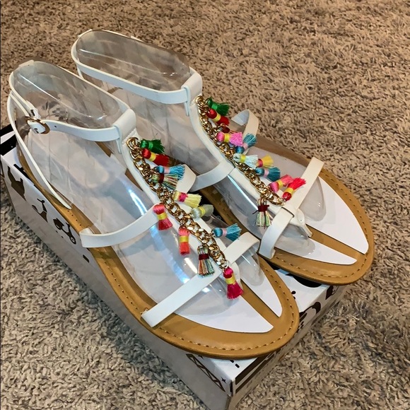 Bamboo Strippy Slat Sandals - Picture 2 of 2